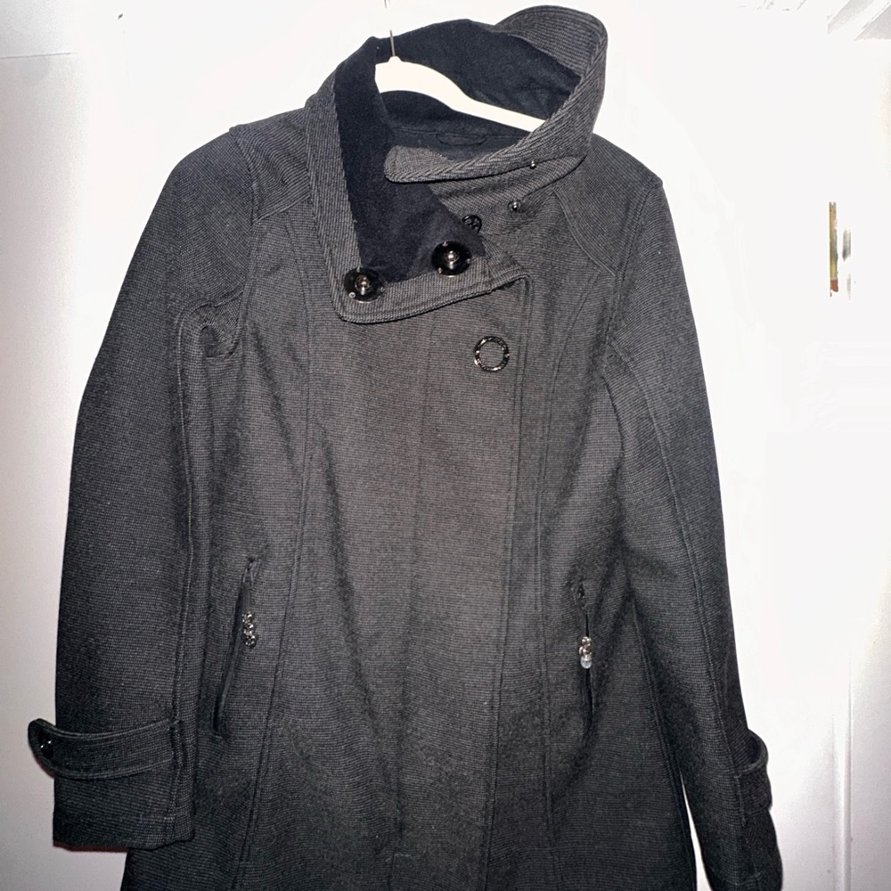 Lululemon Women's Gray/black Double-Breasted Coat